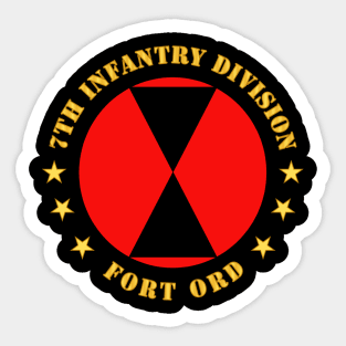 7th Infantry Division - Fort Ord wo BkGrd Sticker